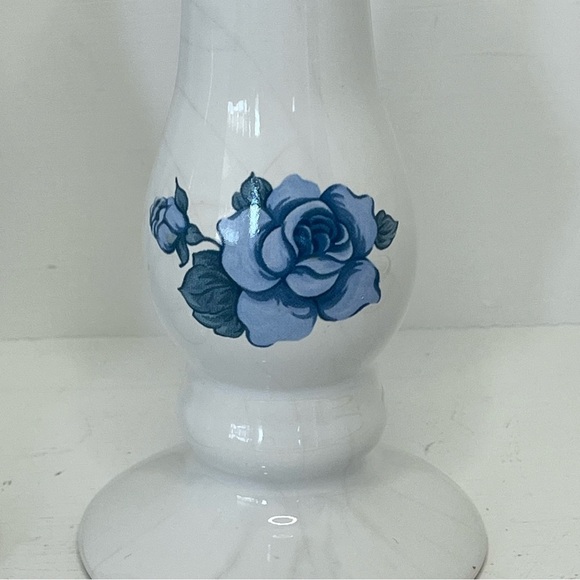 Vintage Blue Velvet 6 Inch Candlesticks by Jay Imports - Picture 7 of 11